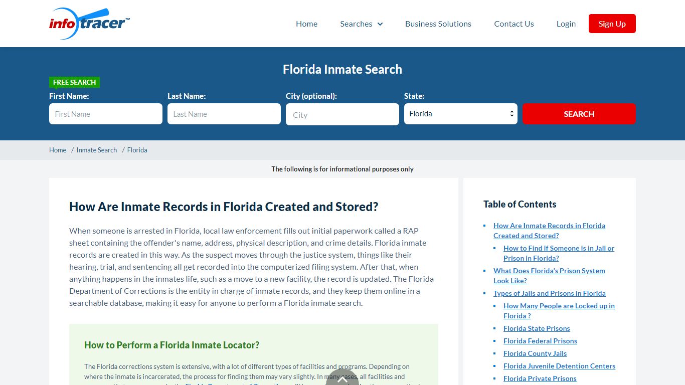 Florida State Prison Inmate Search & Lookup - InfoTracer